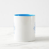 青い雪の結晶 ツートーンマグカップ (中央)
