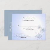 青い雪の結晶 出欠カード (正面/裏面)