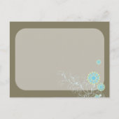 青い雪の花の渦巻き結婚式の日付を保存 案内ポストカード (裏面)