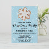 青い雪の雪の結晶 ホリデー クリスマス パーティー 招待状 (スタンド正面)