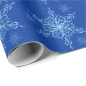 青い雪片のギフト用包装紙 ラッピングペーパー (ロールコーナー)