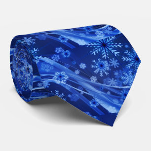 青い雪片のフラクタルの芸術の人のタイ ネクタイ