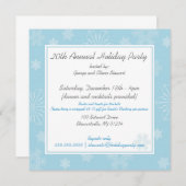 青い雪片の不思議の国のパーティの招待状 招待状 (正面/裏面)