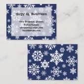 青い雪片の冬のクリスマスの休日パターン 名刺 (正面/裏面)