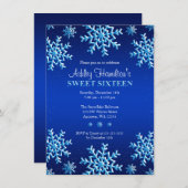 青い雪片の冬の不思議の国の菓子16 招待状 (正面/裏面)