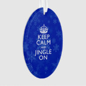 青い雪片の平静そしてジングルを保って下さい オーナメント (正面)