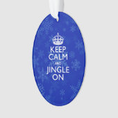 青い雪片の平静そしてジングルを保って下さい オーナメント (正面)