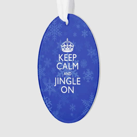 青い雪片の平静そしてジングルを保って下さい オーナメント (正面)