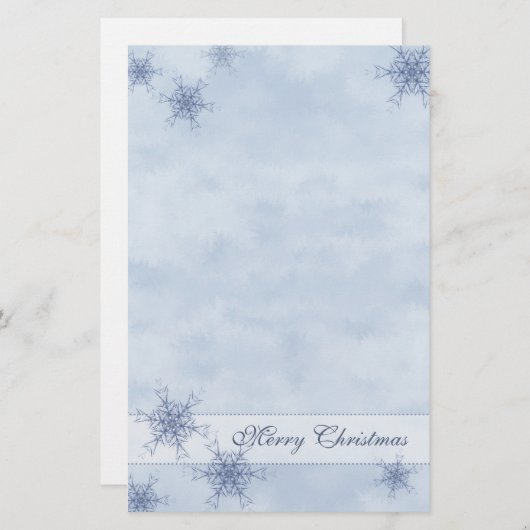 青い雪片の文房具 便箋 (正面/裏面)