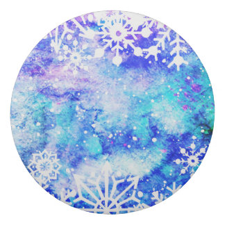 青い雪片の水彩画 消しゴム