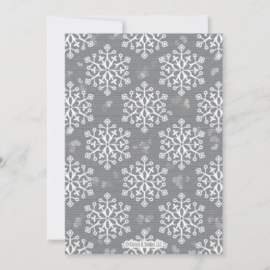 青い雪片の花嫁のウェディングシャワーの招待状 招待状 (裏面)