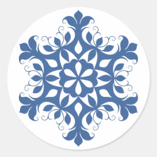 青い雪片シール ラウンドシール