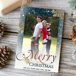 青い雪素朴片メリークリスマスフォト シーズンカード