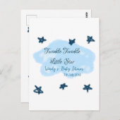 青い雲がきらきら お星さまの赤ちゃんお披露目 ポストカード (正面/裏面)