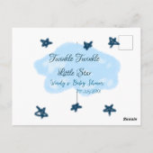 青い雲がきらきら お星さまの赤ちゃんお披露目 ポストカード (裏面)