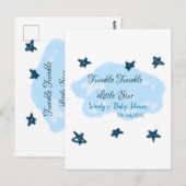 青い雲がきらきら お星さまの赤ちゃん歓迎会 ポストカード (正面/裏面)