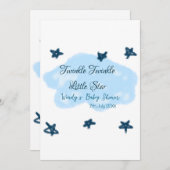 青い雲がきらきら きらきら星の赤ちゃんお披露目 招待状 (正面/裏面)
