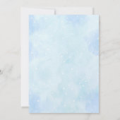 青い雲のテディベア気球ベビーシャワー 招待状 (裏面)