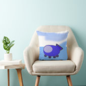 青い雲の上にかわいい青フランスのい宇宙船 クッション (椅子)