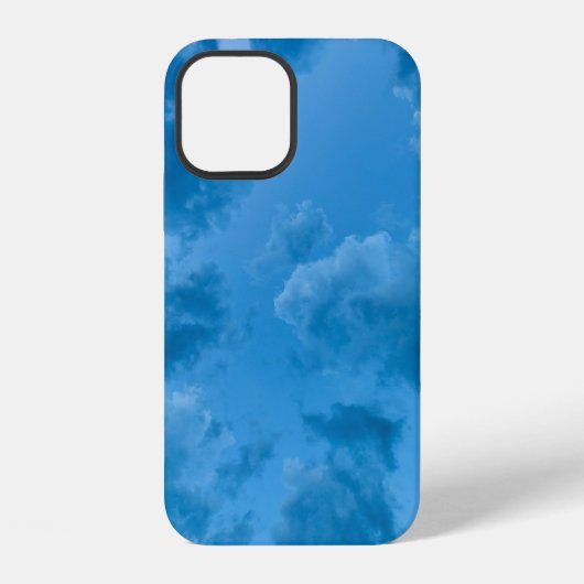 青い雲を低角度から見上げた視点 iPhoneケース (裏面)