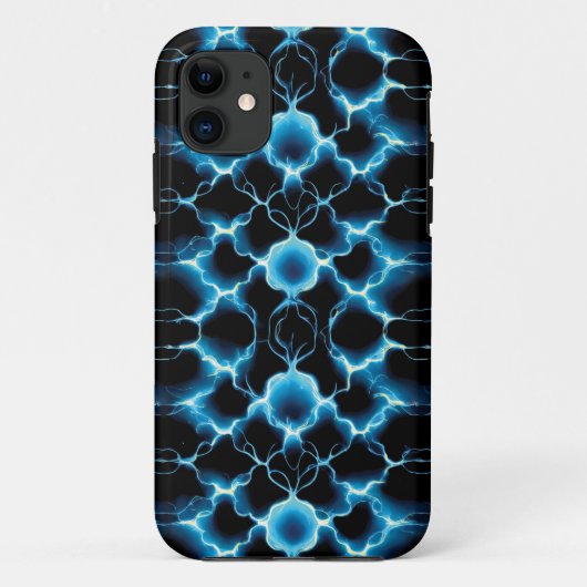 青い電気のシナプス繰り返しパターン Case-Mate iPhoneケース (裏面)