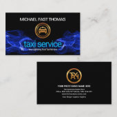 青い電気稲妻高速タクシードライバー 名刺 (正面/裏面)