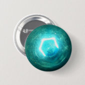 青い電球 缶バッジ (正面&裏面)