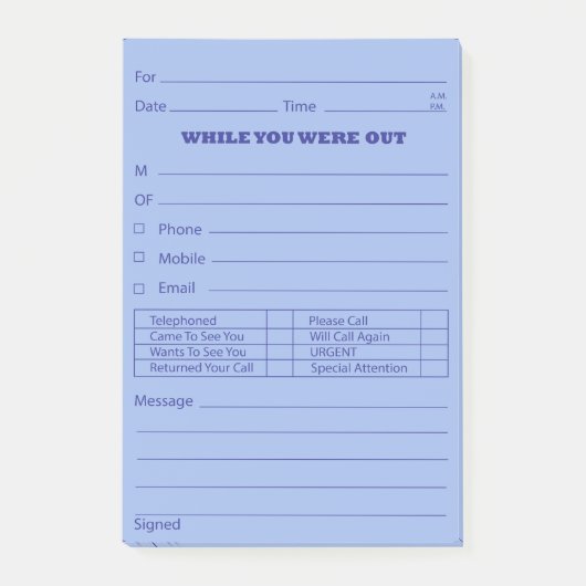 青い電話のメッセージのポストそれはあります ポストイット (正面)