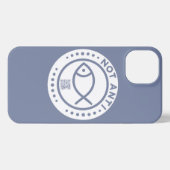 青い電話ケースNotAntiFish iPhoneケース (裏面横)