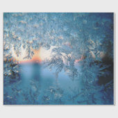 青い霜の冬のクリスマスの朝 ラッピングペーパー (フラット)