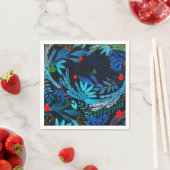 青い霜の降りたクリスマスフォレストの葉 スタンダードカクテルナプキン (インサイチュ)