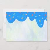 青い霜糖の2歳の男の子のドーナツ誕生日 招待状 (裏面)