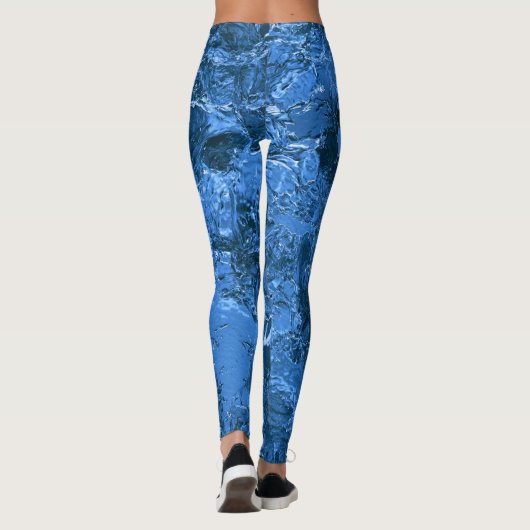 青い霜降りの空 レギンス (裏面)