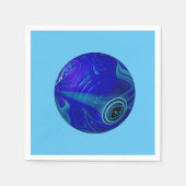 青い霜降りの芝生のボウル、紙ナプキン スタンダードカクテルナプキン (正面)