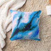 青い霜降り外空間抽象芸術背景 クッション (ブランケット)