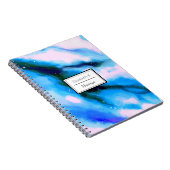 青い霜降り外空間抽象芸術背景 ノートブック (右側)