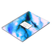 青い霜降り外空間抽象芸術背景 ノートブック (左側)