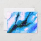 青い霜降り外部空間抽象芸術RSVP 出欠カード (裏面)