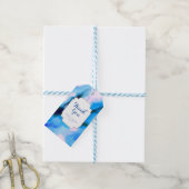 青い霜降り外野結婚抽象芸術感謝してい ギフトタグ (より糸付き)