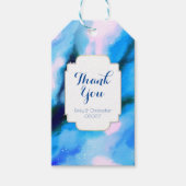 青い霜降り外野結婚抽象芸術感謝してい ギフトタグ (正面)