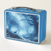 青い霞の暗い森の鹿 メタルランチボックス (裏面)