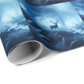 青い霞の暗い森の鹿 ラッピングペーパー (ロールコーナー)