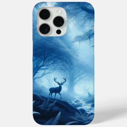 青い霞の暗い森の鹿 Case-Mate iPhoneケース (裏面)