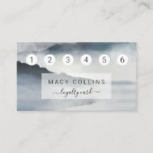 青い霧の多い水色の山のロイヤリティカード 名刺 (正面)