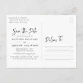 青い霧の手書き文字写真の日付を保存 案内ポストカード (裏面)