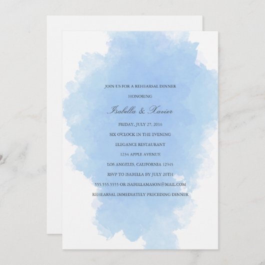 青い霧 |リハーサルディナー招待状 招待状 (正面/裏面)