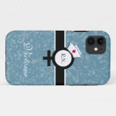青い霧+女性の印+ナースの帽子か名前 Case-Mate iPhoneケース (裏面(横))
