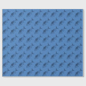 青い青の青い青い青いかわいいアルバコアのマグロ ラッピングペーパー (フラット)