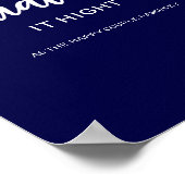 青い青エレガント色の印を結婚付ける ポスター (角)