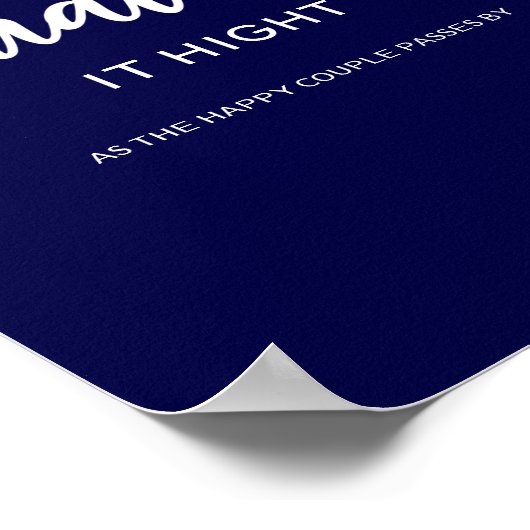 青い青エレガント色の印を結婚付ける ポスター (角)